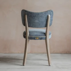 Grey Velvet Upholstered Dining Chair