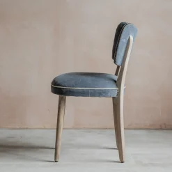 Grey Velvet Upholstered Dining Chair