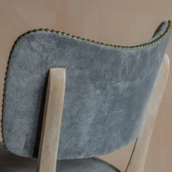 Grey Velvet Upholstered Dining Chair
