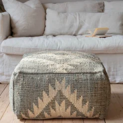 Haley Jute Kilim Pouffe