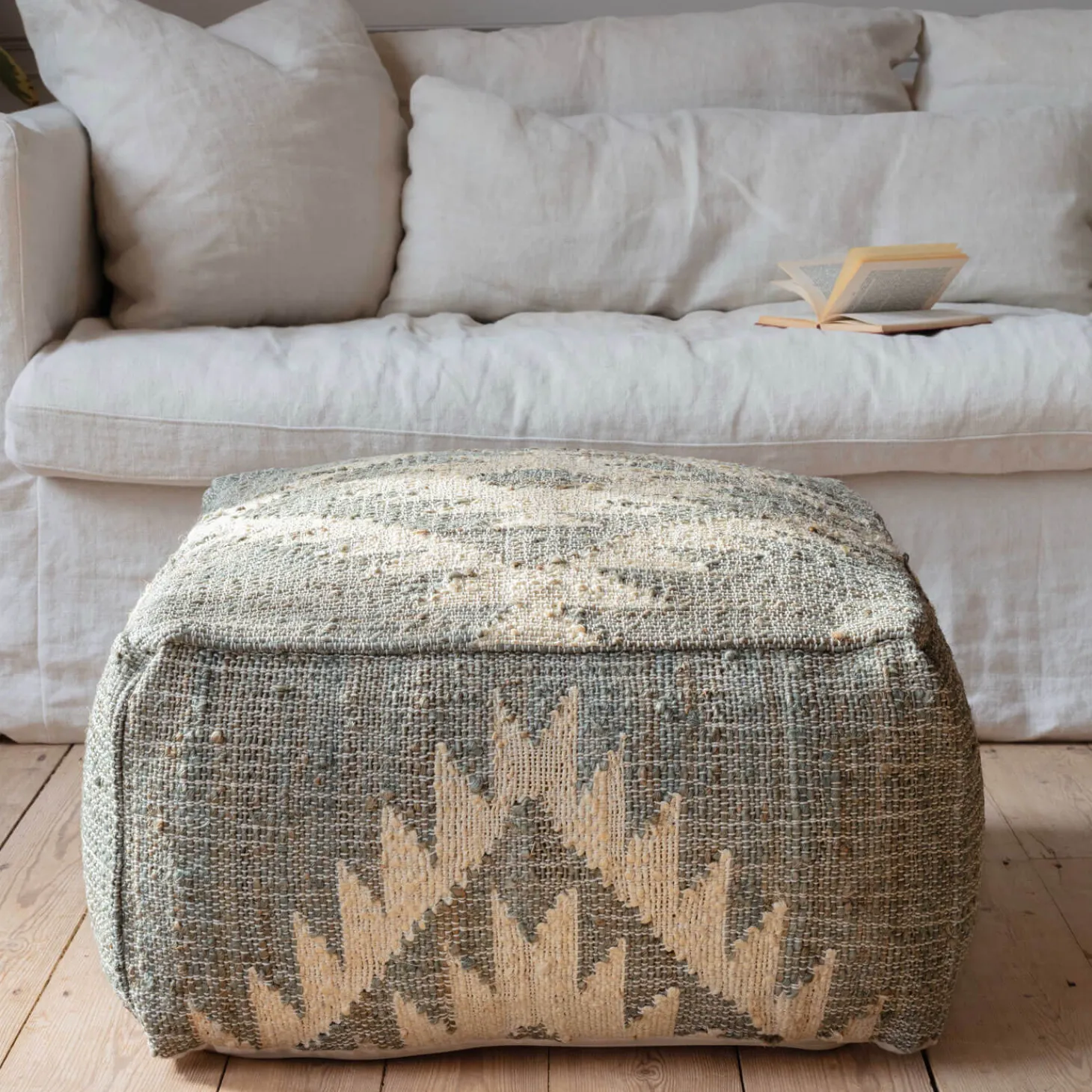 Haley Jute Kilim Pouffe