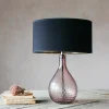 Hammered Pink Glass Table Lamp