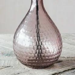 Hammered Pink Glass Table Lamp