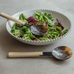 Horn and Bone Salad Servers