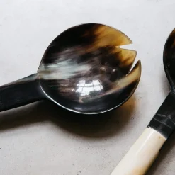 Horn and Bone Salad Servers