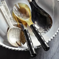 Horn and Resin Salad Servers