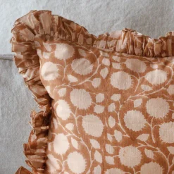Indian Hand Block Printed Square Floral Cushions