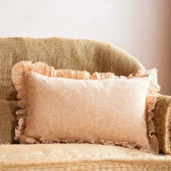 Indian Hand Block Printed Rectangular Floral Cushions