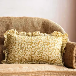 Indian Hand Block Printed Rectangular Floral Cushions