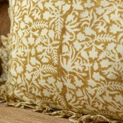 Indian Hand Block Printed Rectangular Floral Cushions