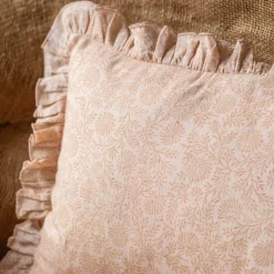 Indian Hand Block Printed Rectangular Floral Cushions