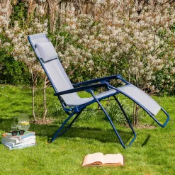 Indigo Blue Reclining Garden Chair