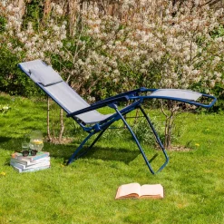 Indigo Blue Reclining Garden Chair