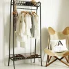 Industrial Black Metal Coat Rack