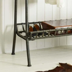 Industrial Black Metal Coat Rack