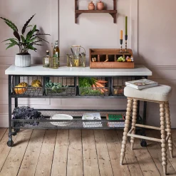 Industrial Marble Storage Console