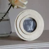 Ivory Round Layered Photo Frame