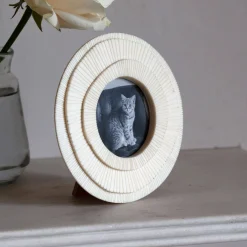 Ivory Round Layered Photo Frame