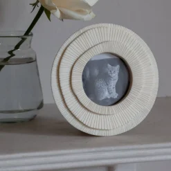 Ivory Round Layered Photo Frame