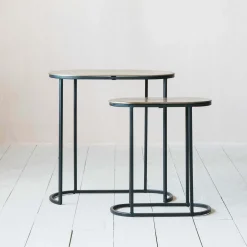 Jansen Set of Two Oval Side Tables