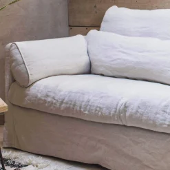 Jasmine Natural Belgian Linen Two Seater Sofa
