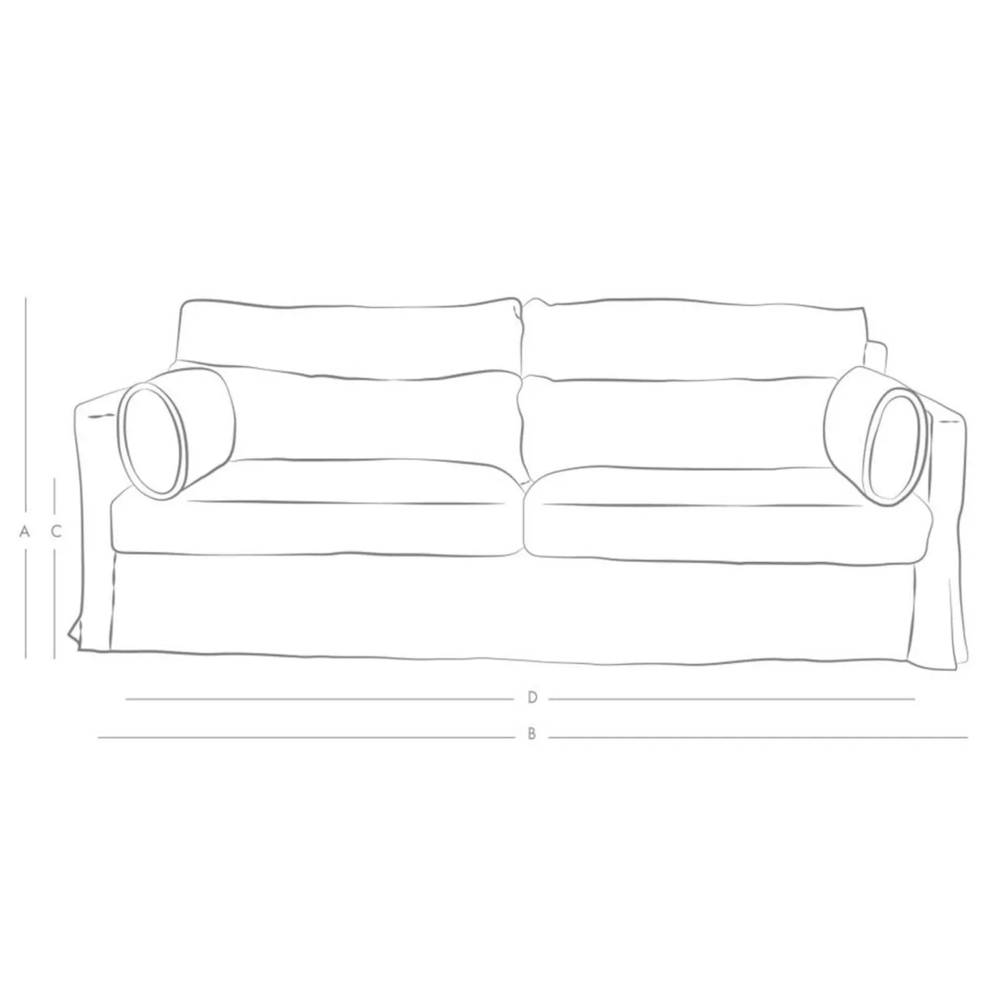 Jasmine Natural Belgian Linen Two Seater Sofa