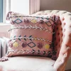 Jaz Three Stripe Square Cushion with Pom Poms