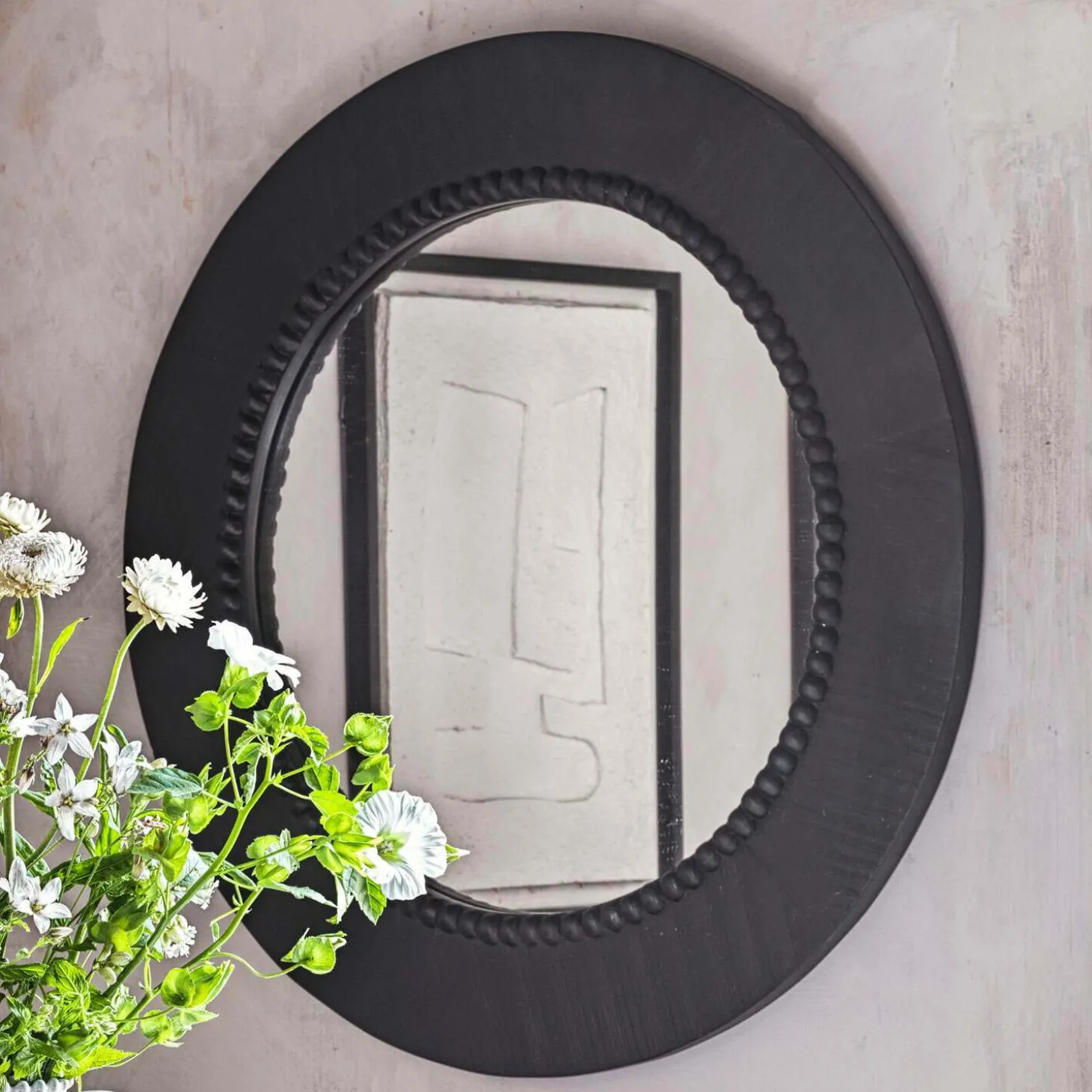 Jonas Black Round Wall Mirror
