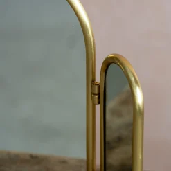 Jules Antique Gold Triple Table Top Mirror