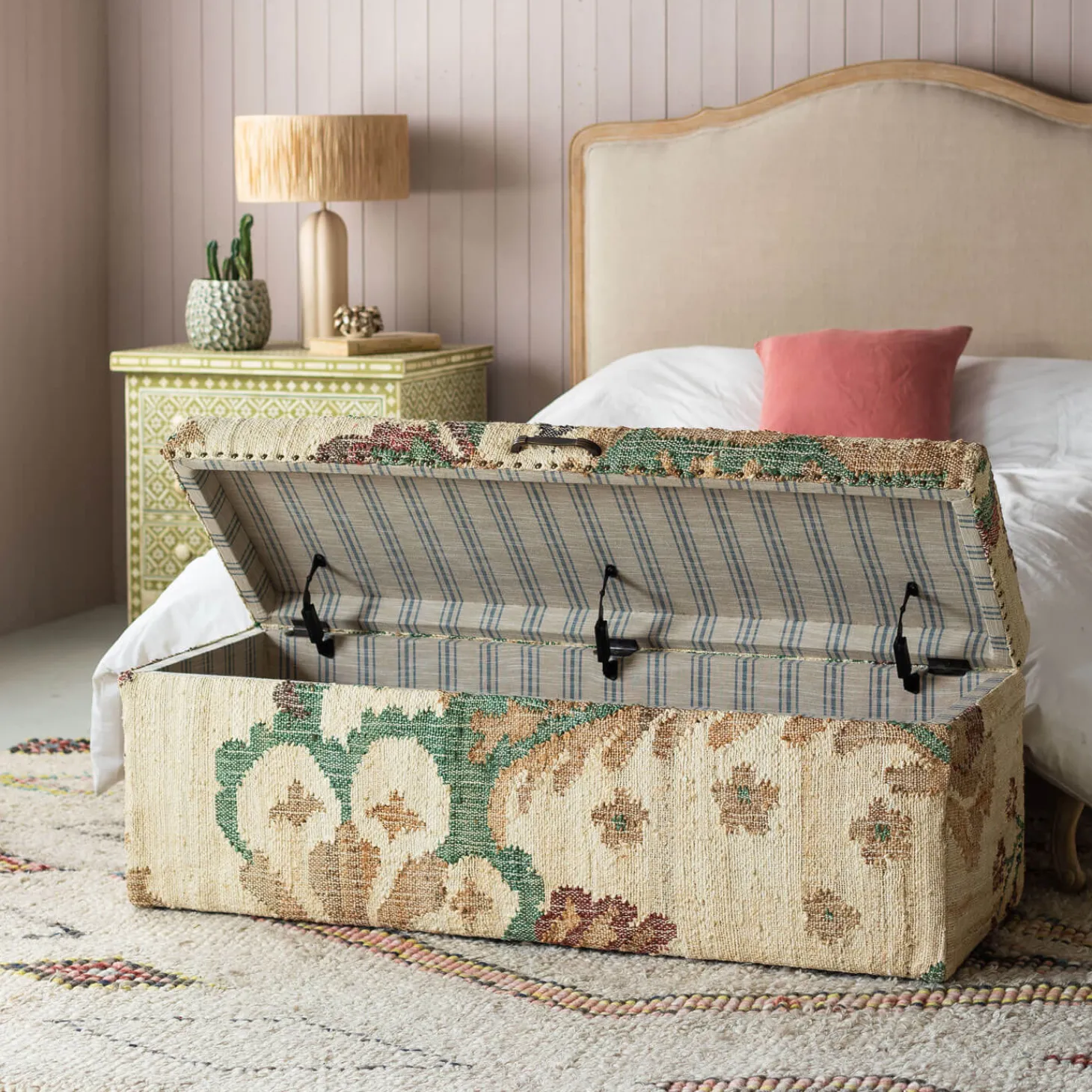 June Jute Floral Blanket Box