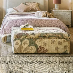 June Jute Floral Ottoman
