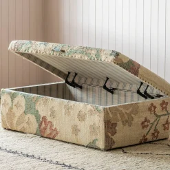 June Jute Floral Ottoman