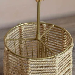 Jute and Brass Cutlery Holder