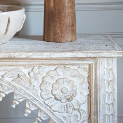 Kaia Carved Wood Console Table
