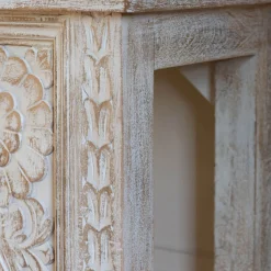 Kaia Carved Wood Console Table