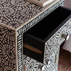 Kaleidoscope Bone Inlay Bedside Table