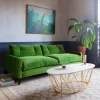Kasper Grass Green Velvet Sofa