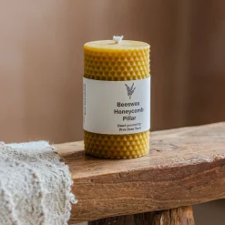 Large Beeswax Pillar Candle