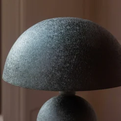 Large Black Textured Dome Table Lamp