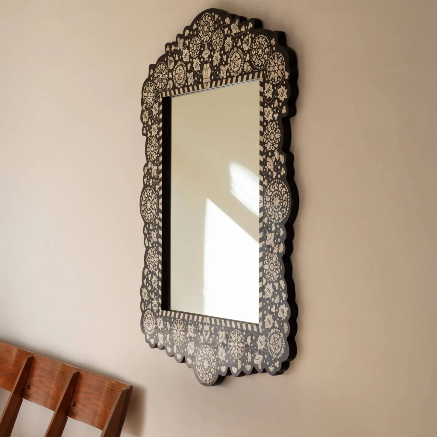 Large Ditsy Bone Inlay Mirror