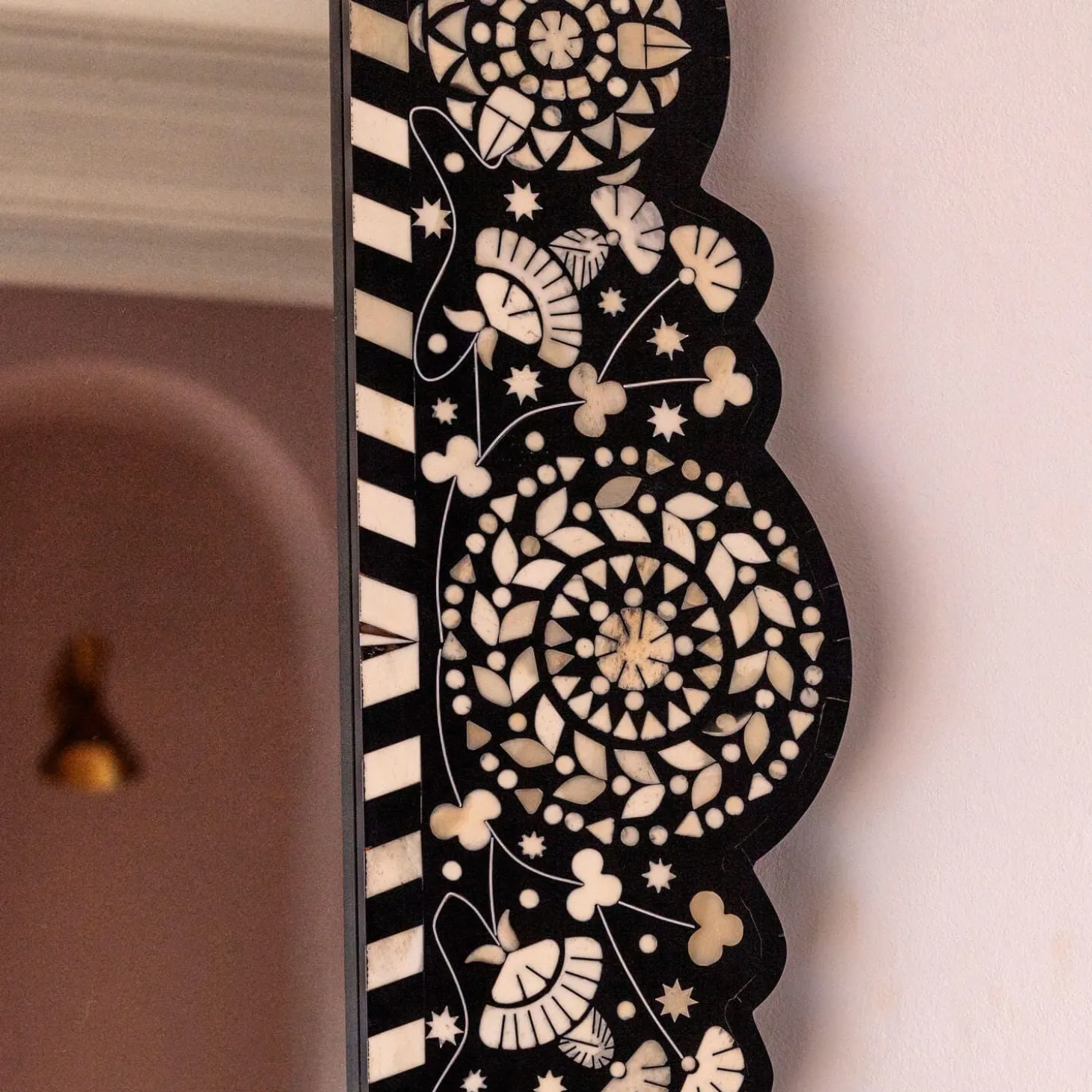 Large Ditsy Bone Inlay Mirror