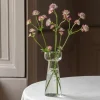 Large Etched Floral Clear Glass Vase