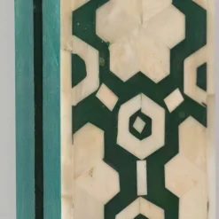 Large Jade Green Floral Bone Inlay Mirror