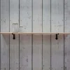 Large Oak Shelf With Iron Bracket