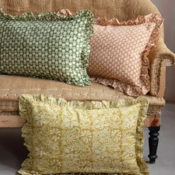 Large Rectangular Floral Block Printed Cushions