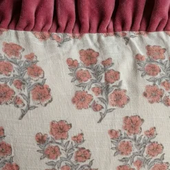 Large Rectangular Velvet Frill Block Printed Cushions
