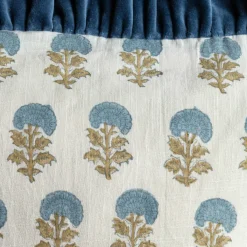 Large Rectangular Velvet Frill Block Printed Cushions
