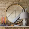 Large Round Gold Foil Mirror
