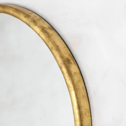 Large Round Gold Foil Mirror