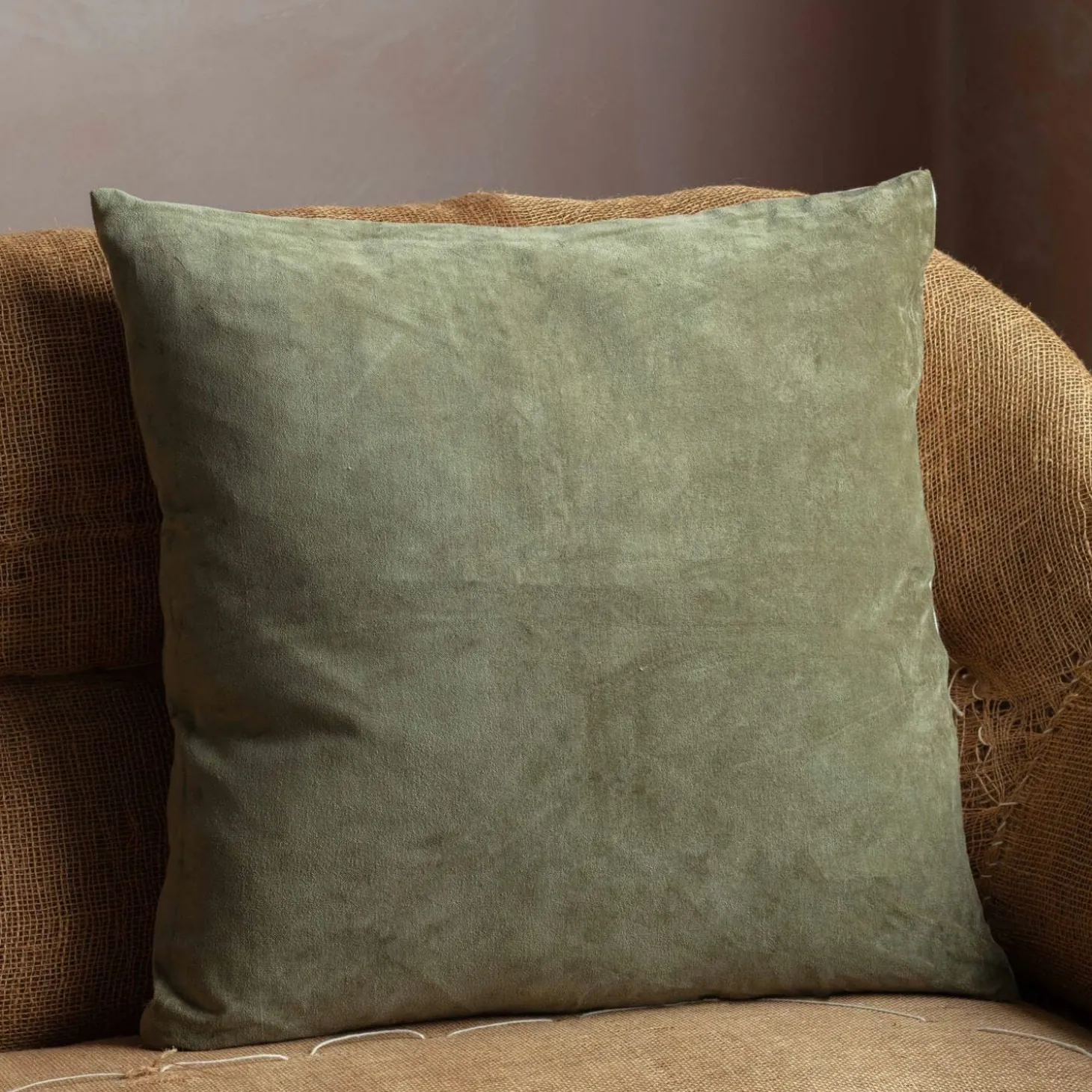Large Velvet and Linen Backed Cushions